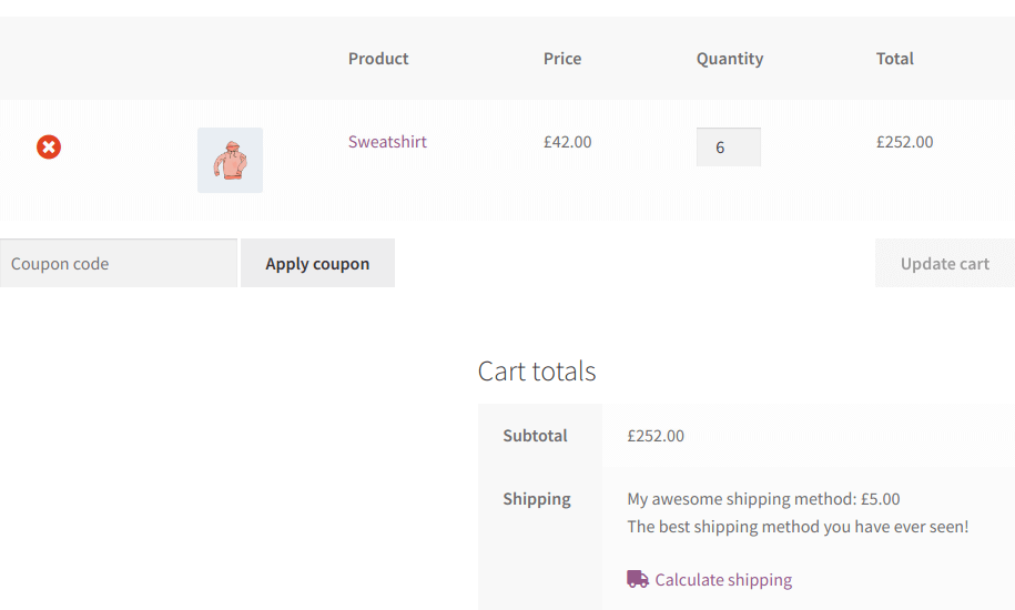 WooCommerce shipping by cart total - £5