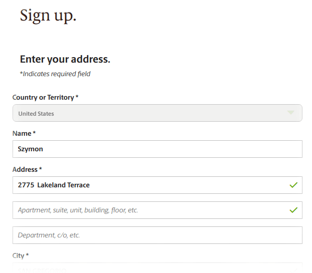 getting UPS access key - signing up