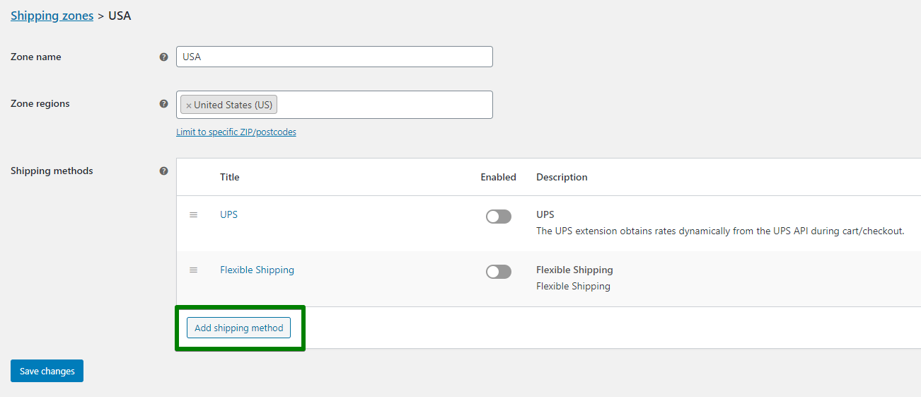 Add new shipping method in WooCommerce