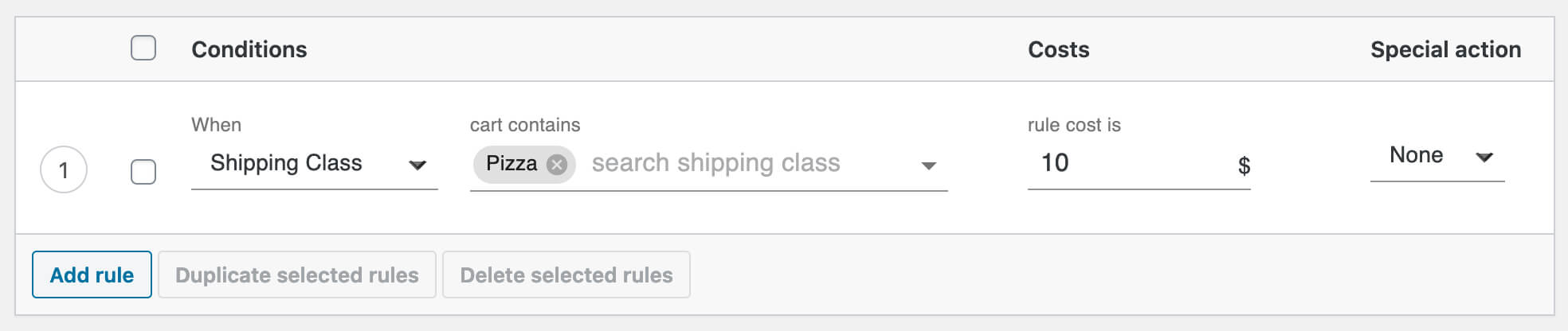 WooCommerce shipping cost calculation rule