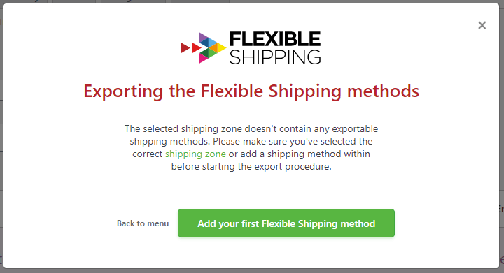 export error in the Flexible Shipping Import/Export plugin