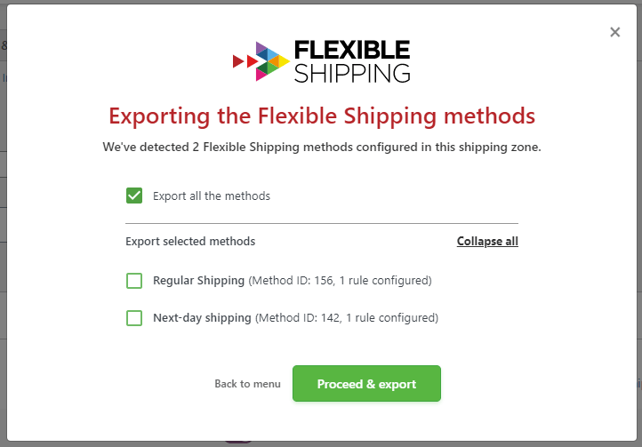 export shipping methods in WooCommerce