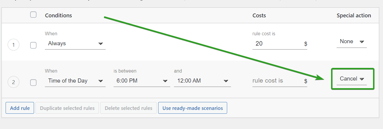 hide shipping method based on time of the day