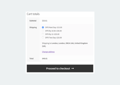 DPD UK shipping methods in the cart - DPD UK & DPD Local WooCommerce