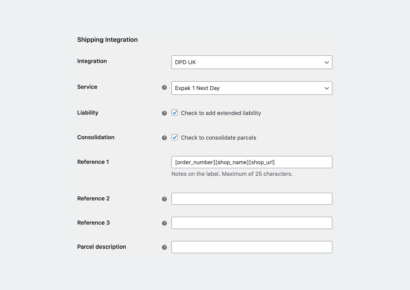 Shipping Integration settings - DPD UK & DPD Local WooCommerce