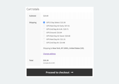 UPS Live Rates in the cart - UPS Live Rates PRO WooCommerce
