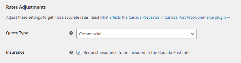 Canada Post shipping method - additional settngs