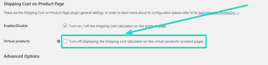 Hide the shipping cost calculator on the virtual products' product pages