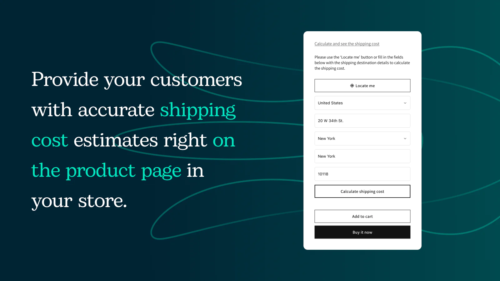 octolize product page shipping info