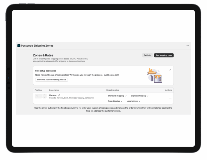Shopify Shipping Rates Rules & Zones wide choice of shipping methods