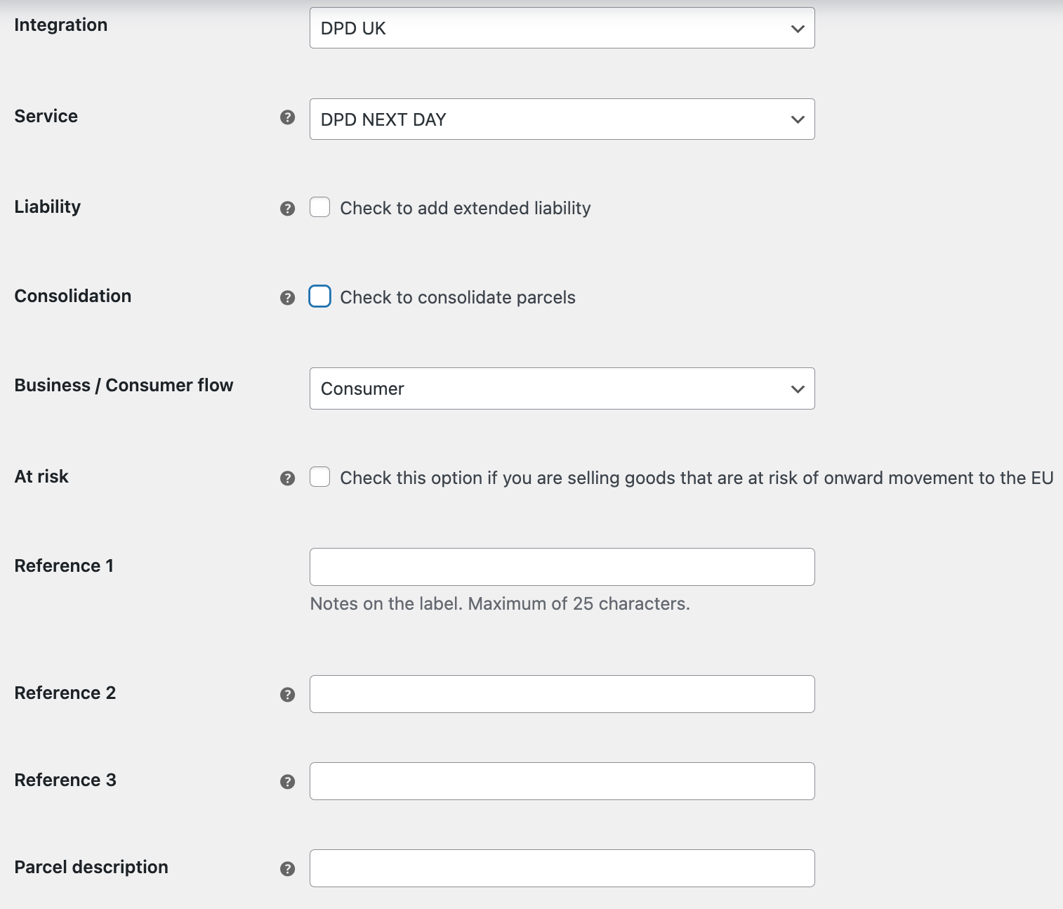 DPD UK shipping method