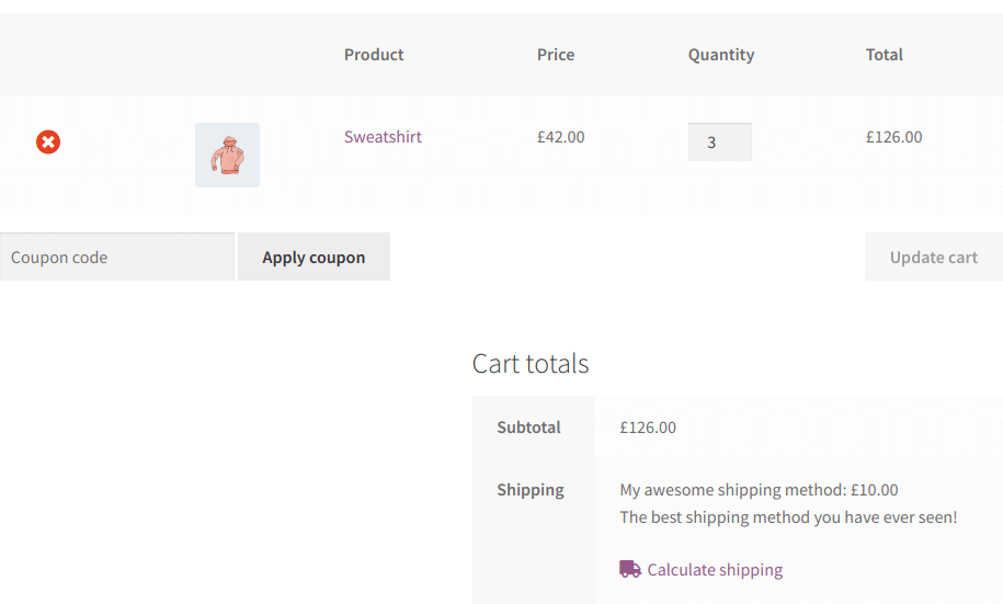 WooCommerce shipping by cart total - £10