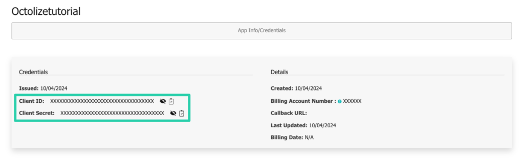 UPS Client Credentials data