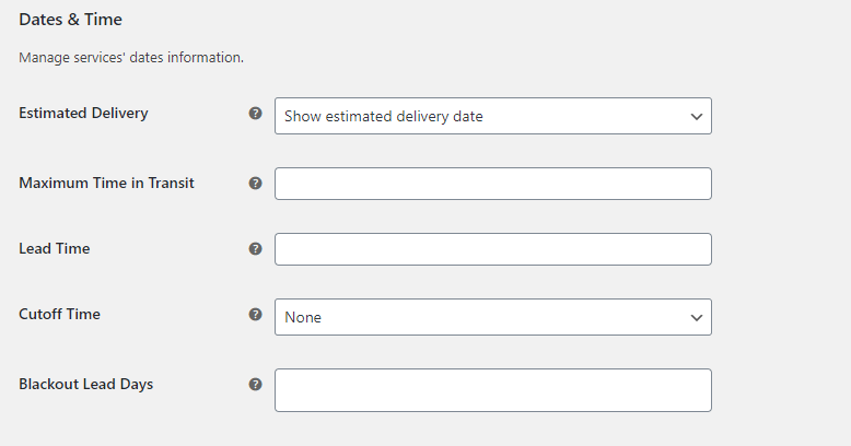 FedEx WooCommerce dates & time settings