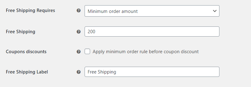 Free shipping label for free shipping over amount
