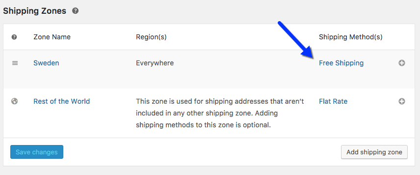 configuring free shipping