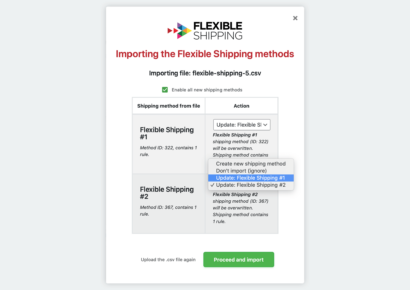 Importing shipping methods from CSV - Flexible Shipping Import / Export WooCommerce