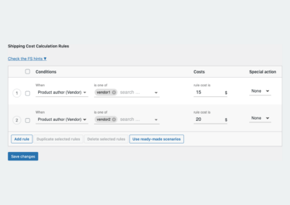 Vendor-based shipping cost calculation rules - Multi Vendor Shipping WooCommerce