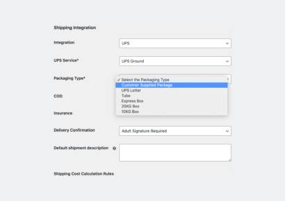 UPS Shipping Integration settings - UPS Labels and Tracking Woocommerce