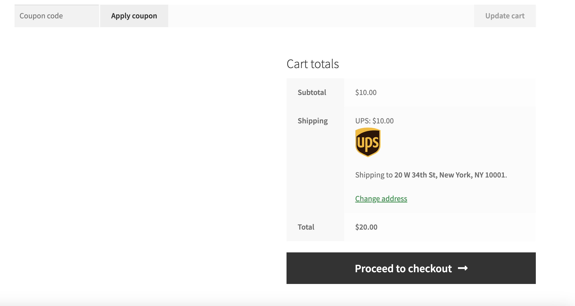 UPS Shipping method with Icon in the Storefront theme