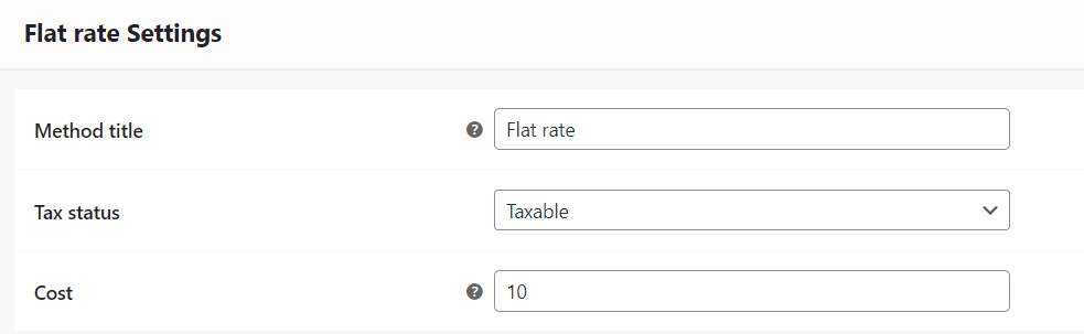 flat rate shippig method settings
