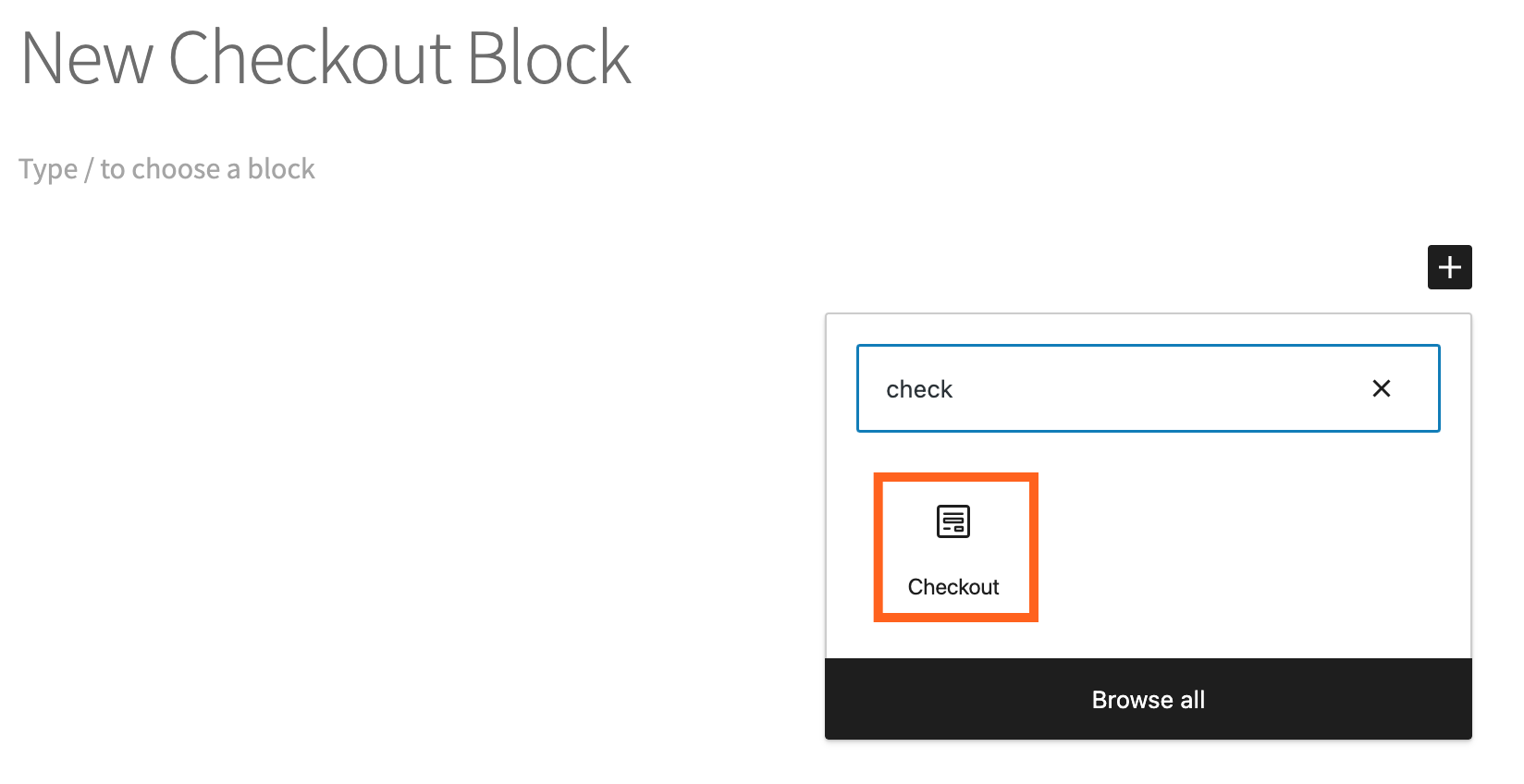 adding checkout woocoommerce gutenberg block