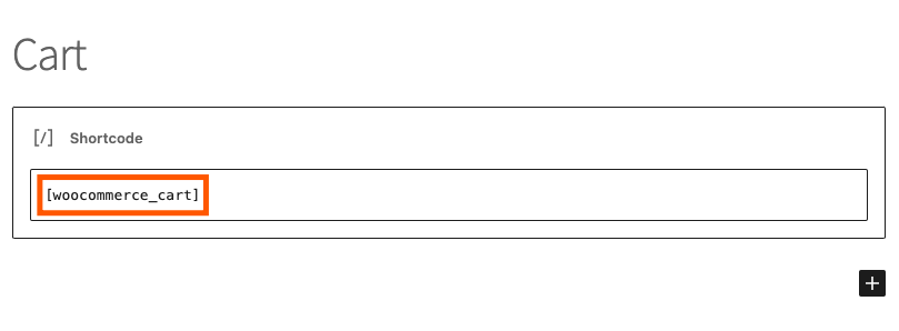 woocommerce cart shortcode
