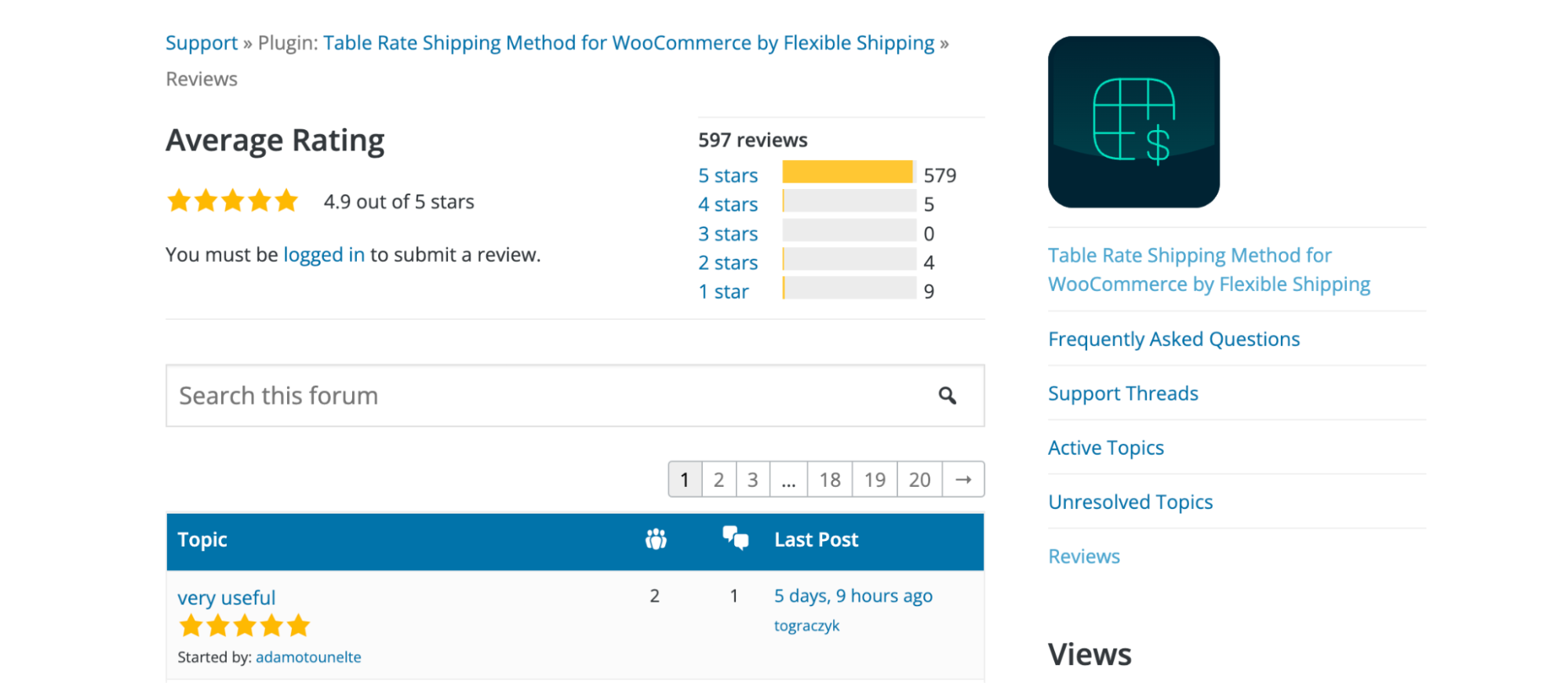 WordPress repository reviews