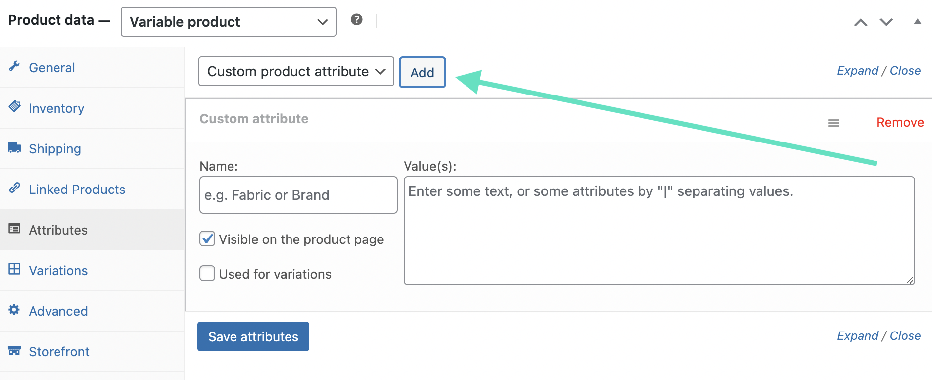 add new attribute in WooCommerce