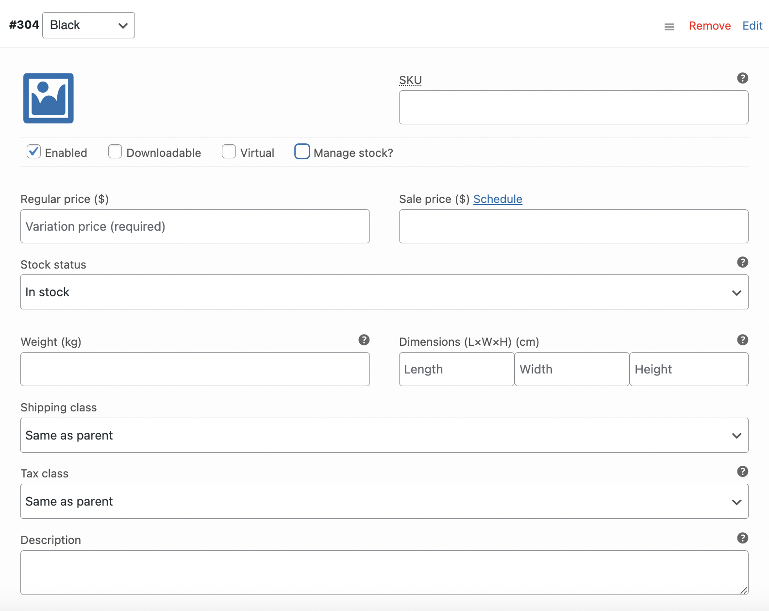 Configure Variations