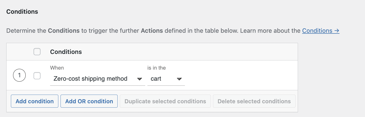 Conditional Shipping Mtehods plugin new condition