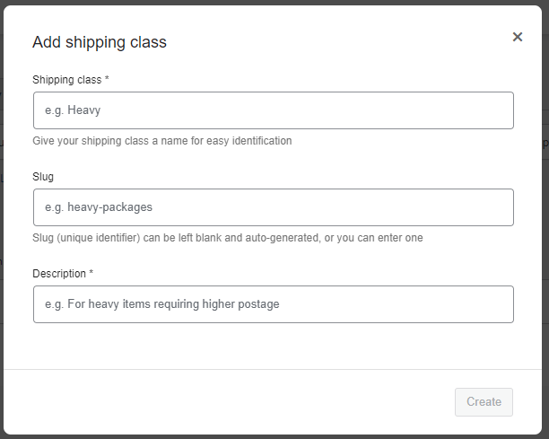 Add shipping class