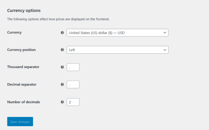 WooCommerce Currency Options