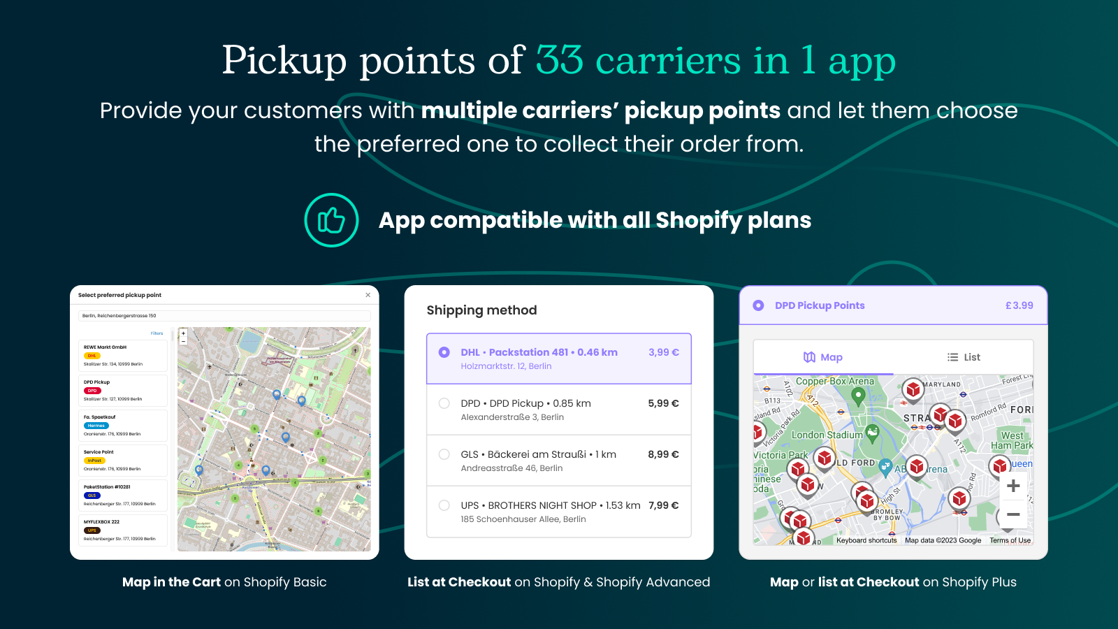 Octolize Pickup Points PRO Shopify app