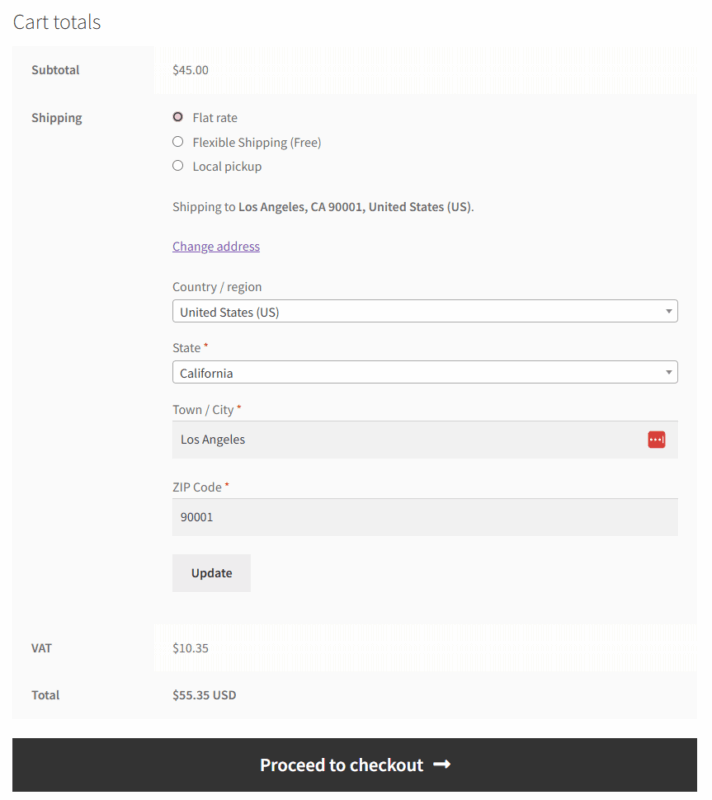 WooCommerce Checkout Page Shipping Cost Calculator