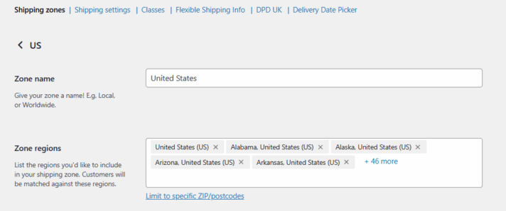 WooCommerce Add Shipping Zone