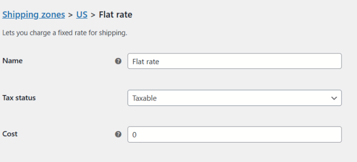 WooCommerce Flat Rate Edit