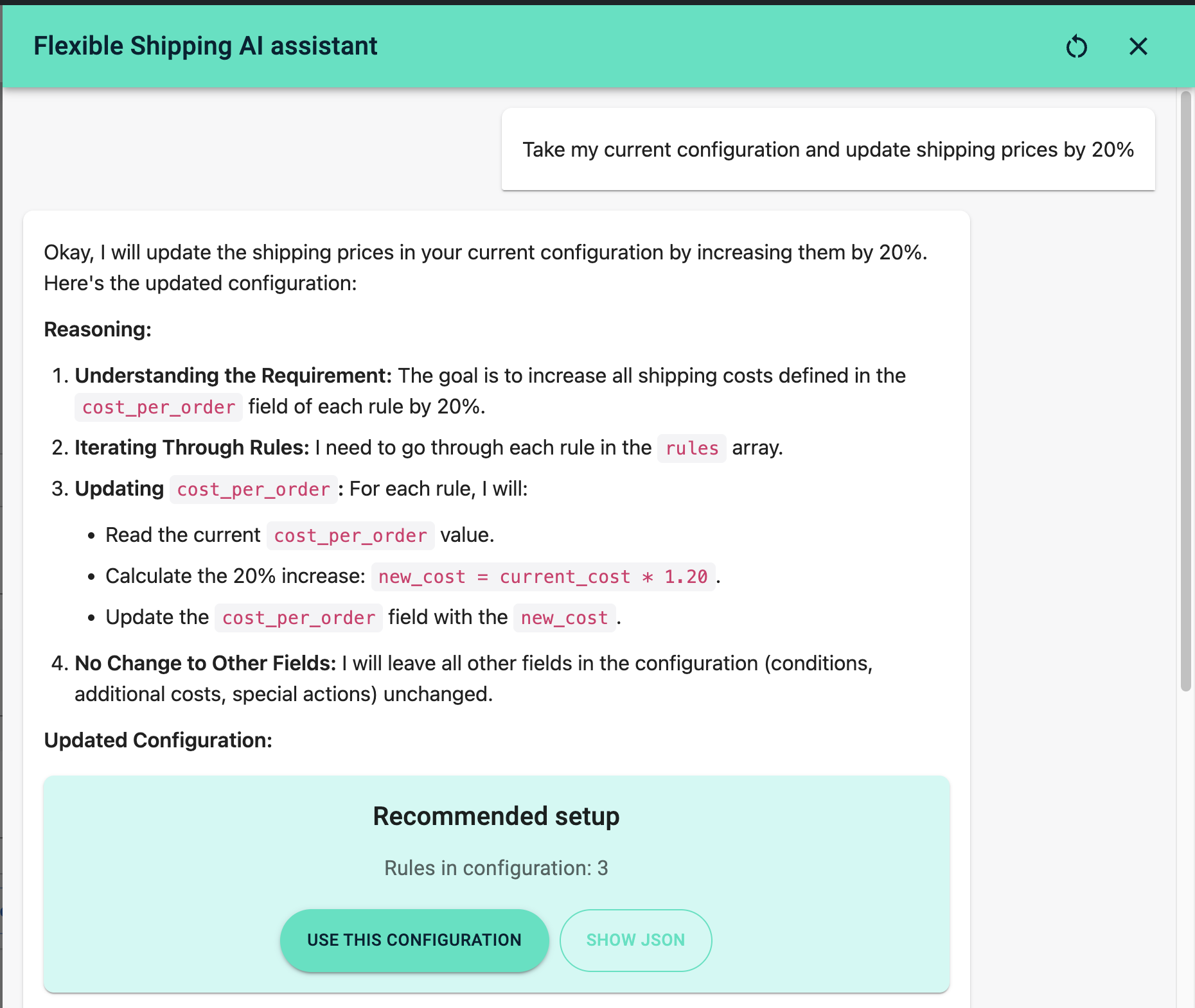screen 5 - updating shipping prices in flexible shipping pro