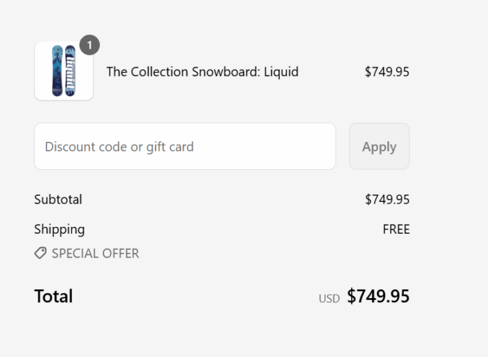 Shopify automated shipping discount checkout