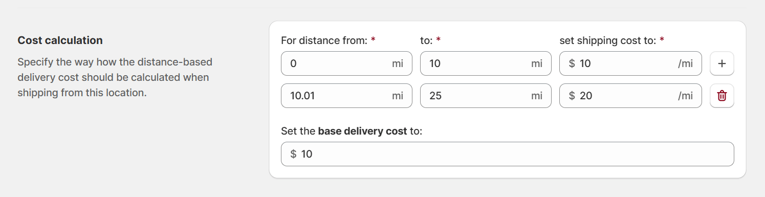 Shopify Distance Based rates setup
