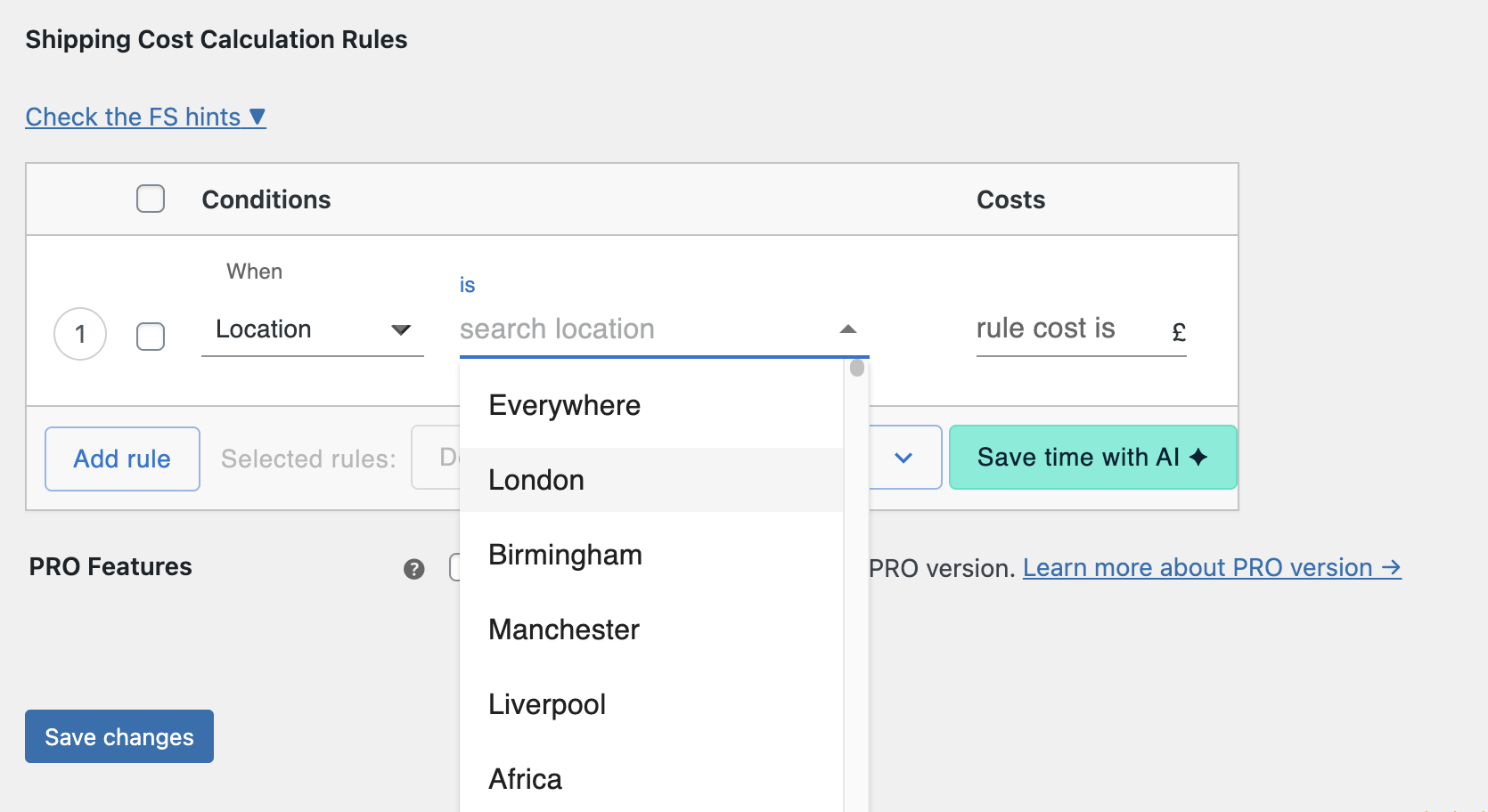 select specific location in table