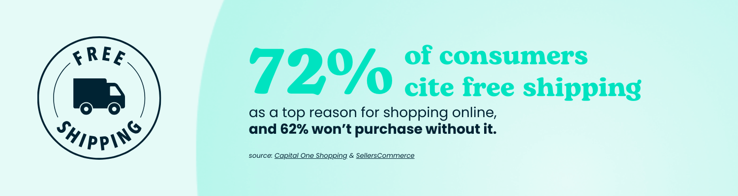 72% of consumers cite free shipping as the main reason for shipping online