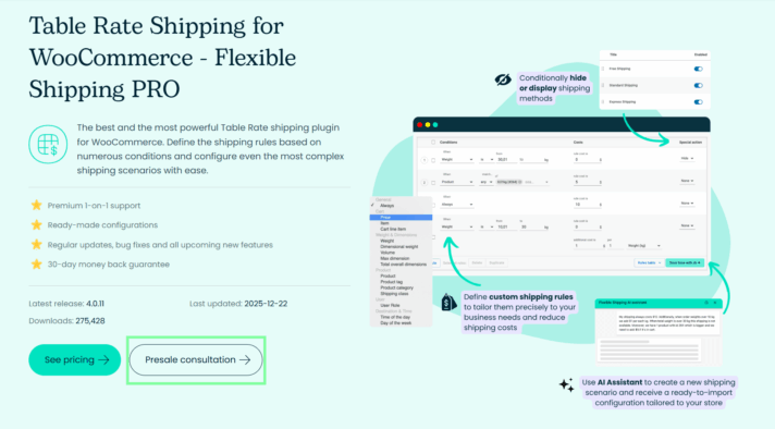 Presale consultation button