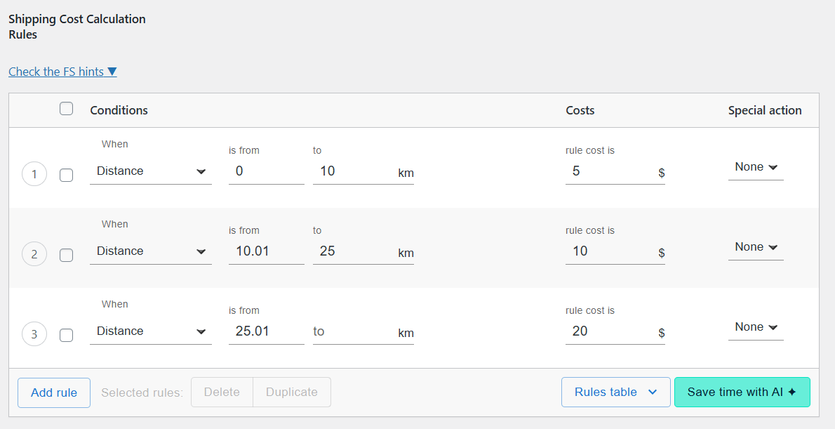 Flexible Shipping Distance Based Rules