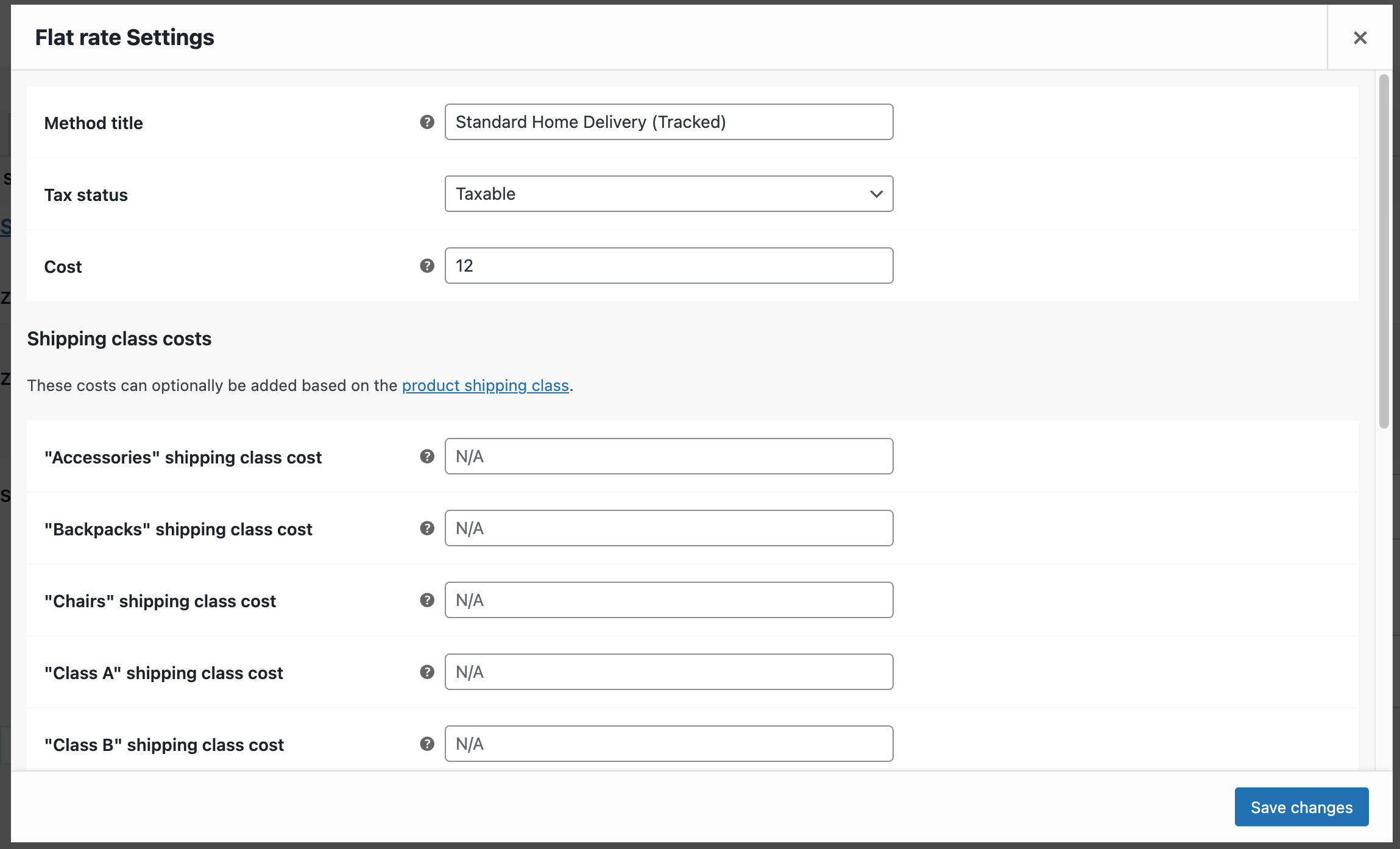edit flat rate shipping method name