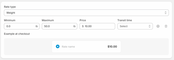 Shopify add shipping option weight-based