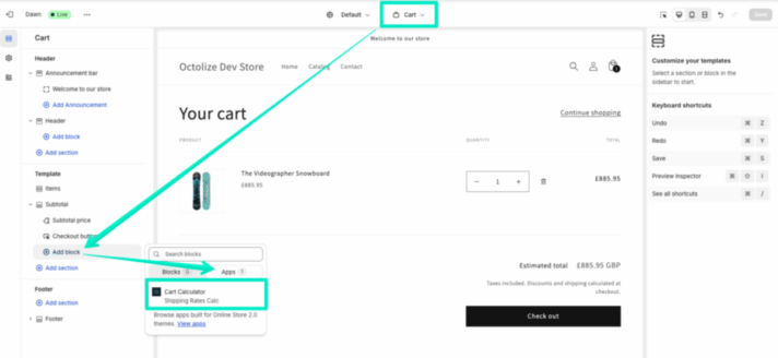 Octolize Shipping Rates Calc Block Cart Page Template