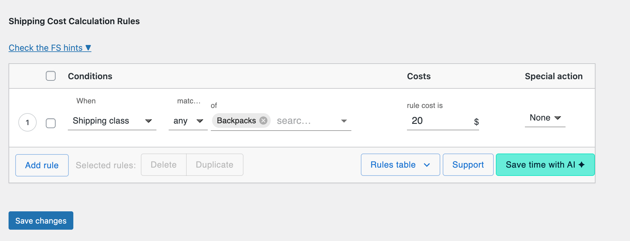 shipping cost for certain WooCommerce shipping location