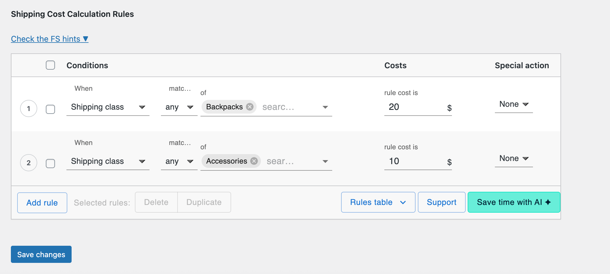 shipping cost for multiple WooCommerce shipping locations