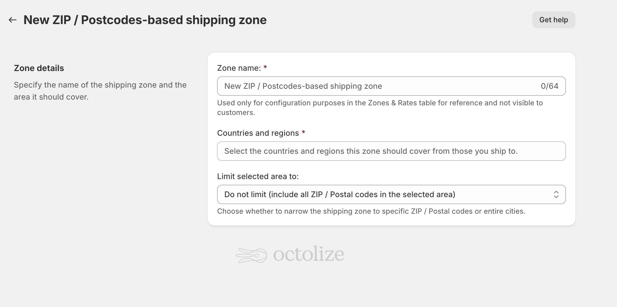 Create a Postcode Shipping Zone